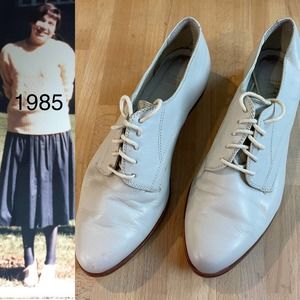 THROW BACK Vintage 80s Bass Oxfords Winter White